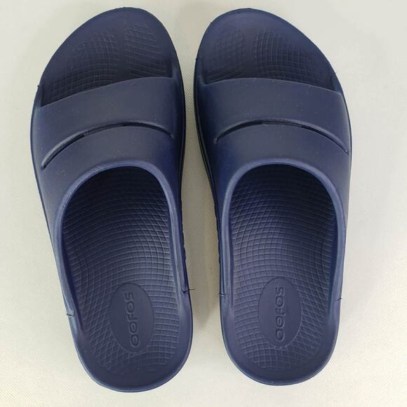 Oofos Ooahh Sandals Slides Navy Blue Men’s Size 6 Comfort Recovery Shoes